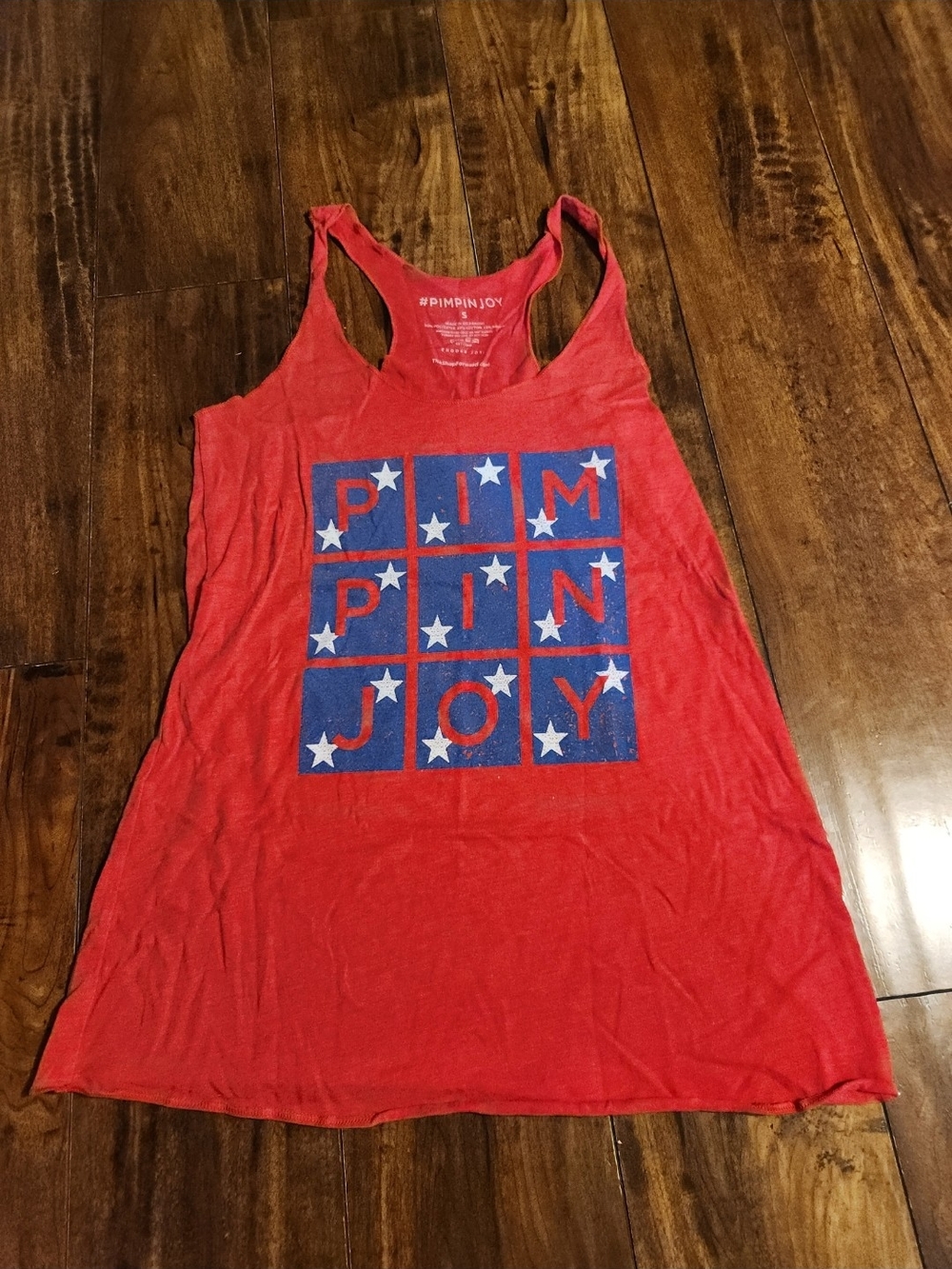 Red Racerback Graphic Tank Top — PIMPIN JOY